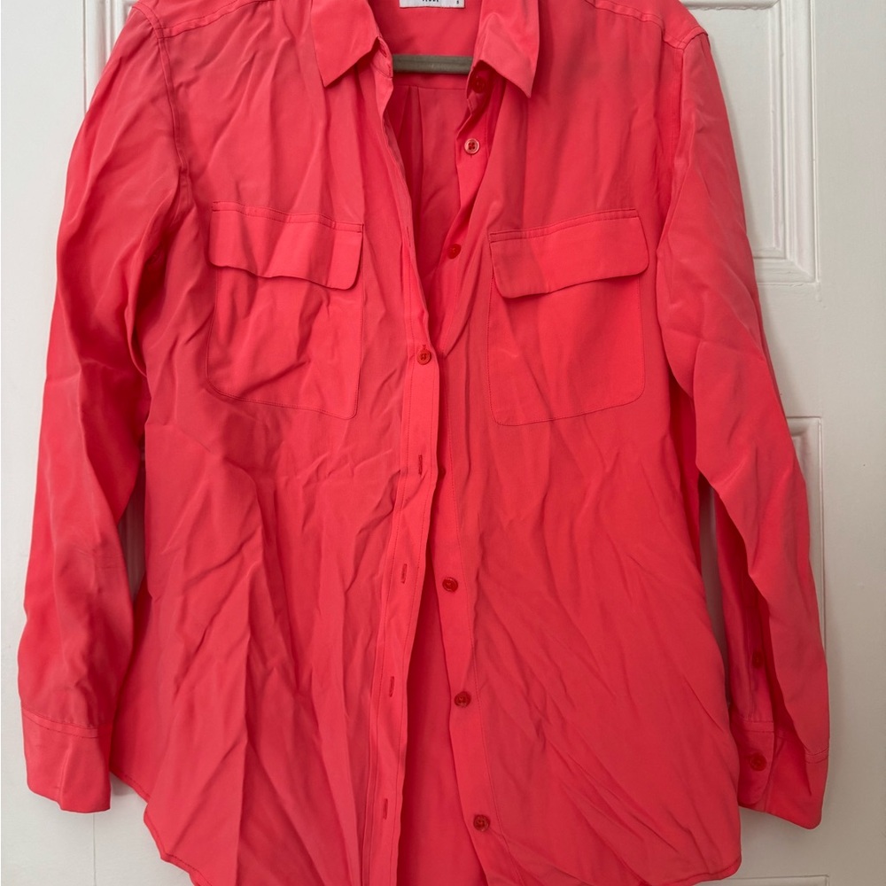 Equipment Bright Coral Blouse